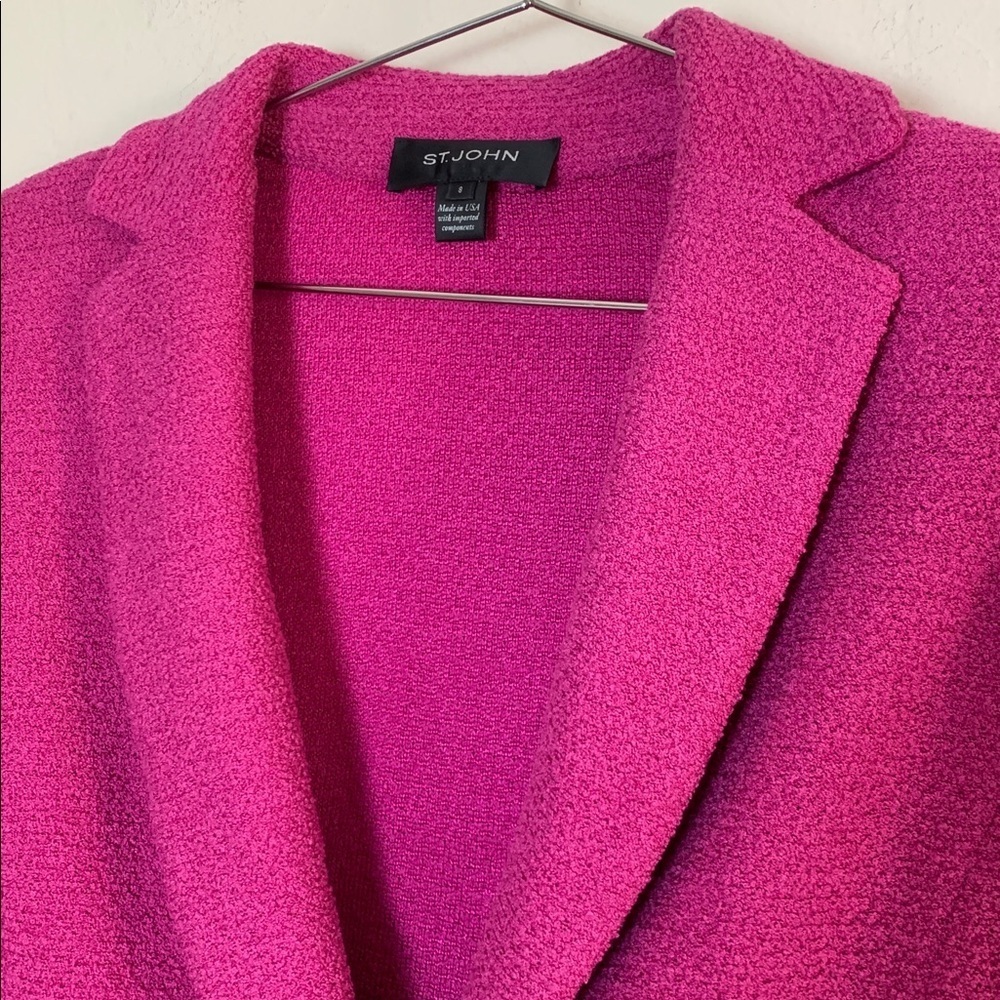 St. John Camelia Wool Blend Blazer Size 8 - Picture 5 of 8